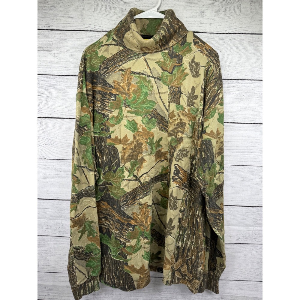 Sasquatch Camo Mock Neck Long Sleeve USA‎ Made Hunting Shirt Mens XL